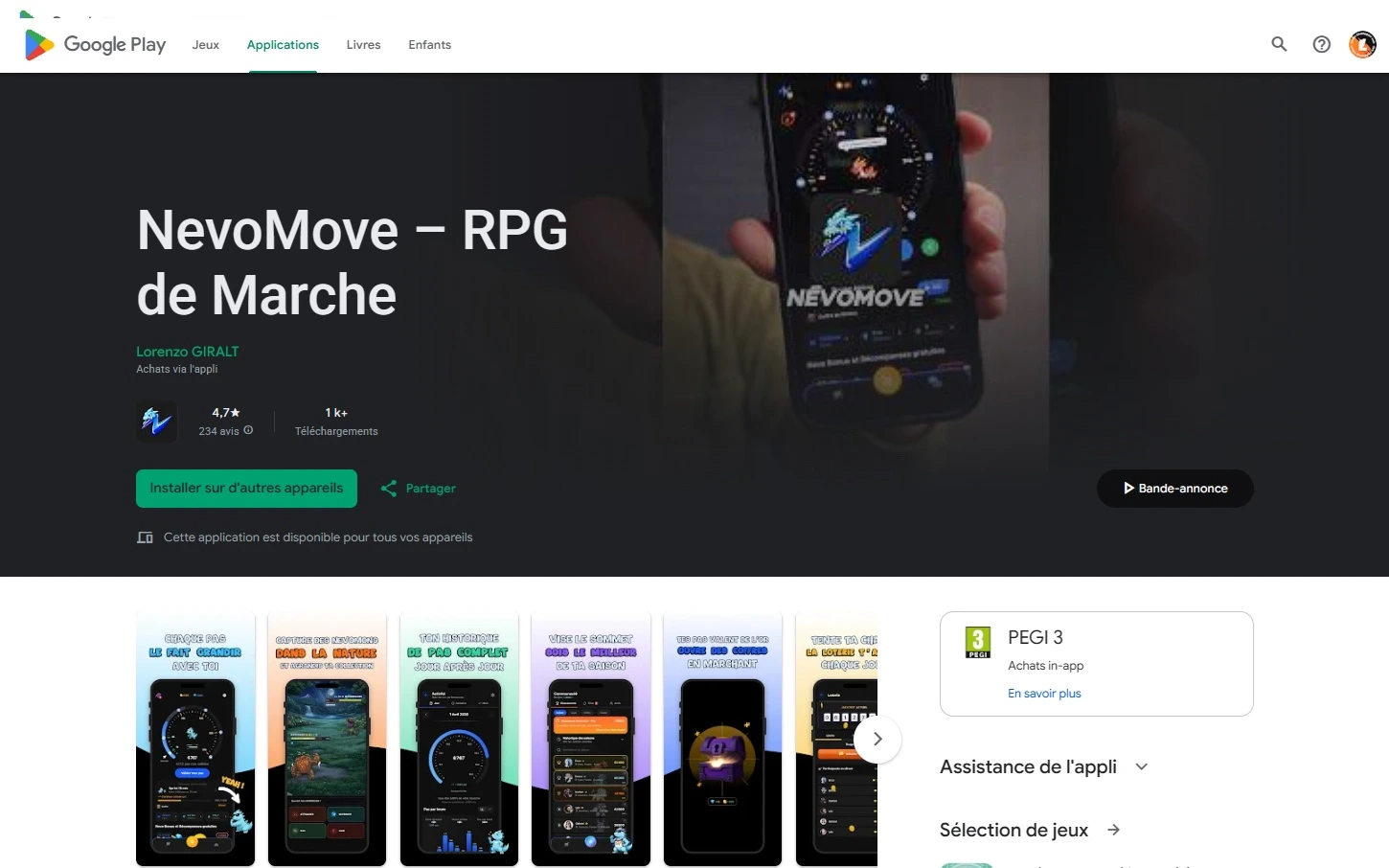 Aperçu du projet NevoMove - App