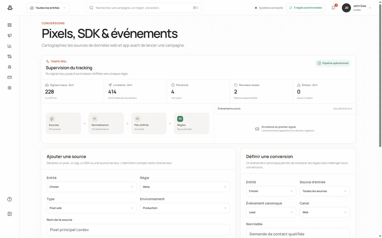 Suivi des pixels, SDK et événements de conversion