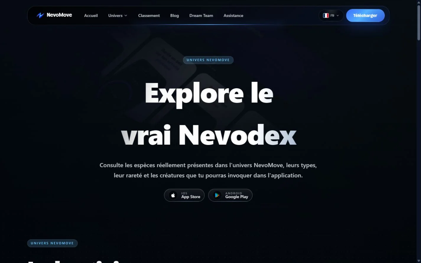 Introduction au Nevodex et aux espèces présentes dans l’univers NevoMove
