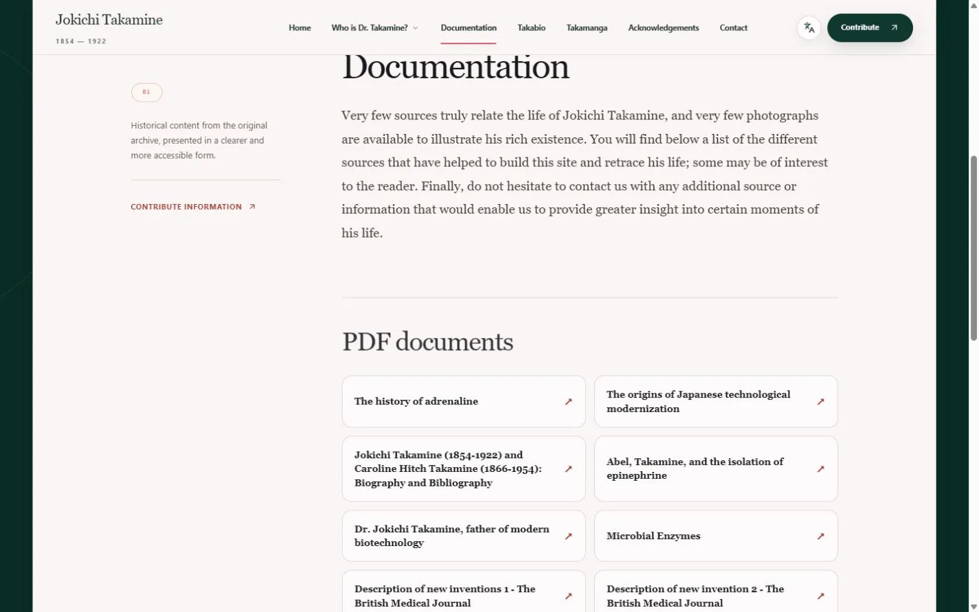 Documentation : présentation des sources et bibliothèque de documents PDF
