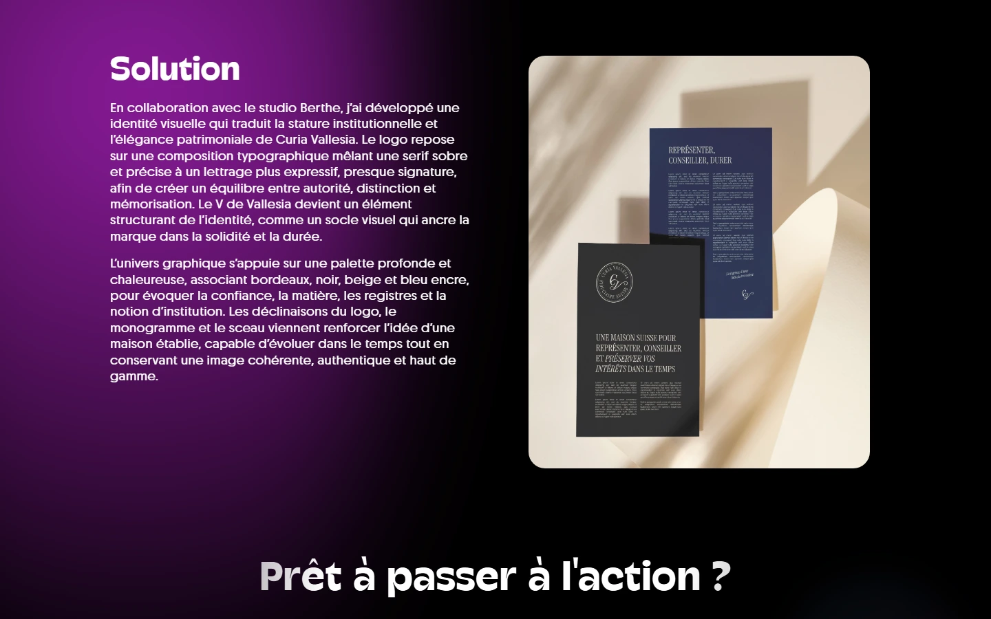 Projet Curia Vallesia : solution d’identité visuelle et supports de marque