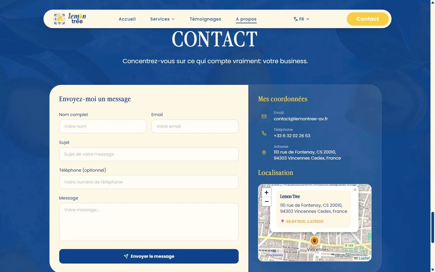 Contact : formulaire, coordonnées et carte de Vincennes
