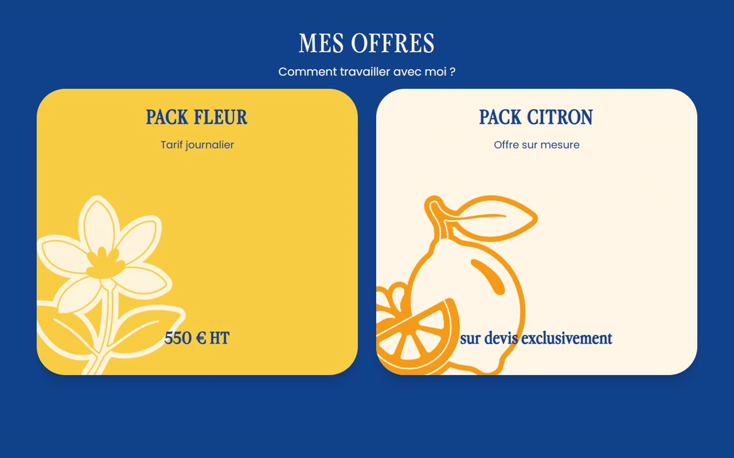Offres complémentaires : Pack Fleur et Pack Citron