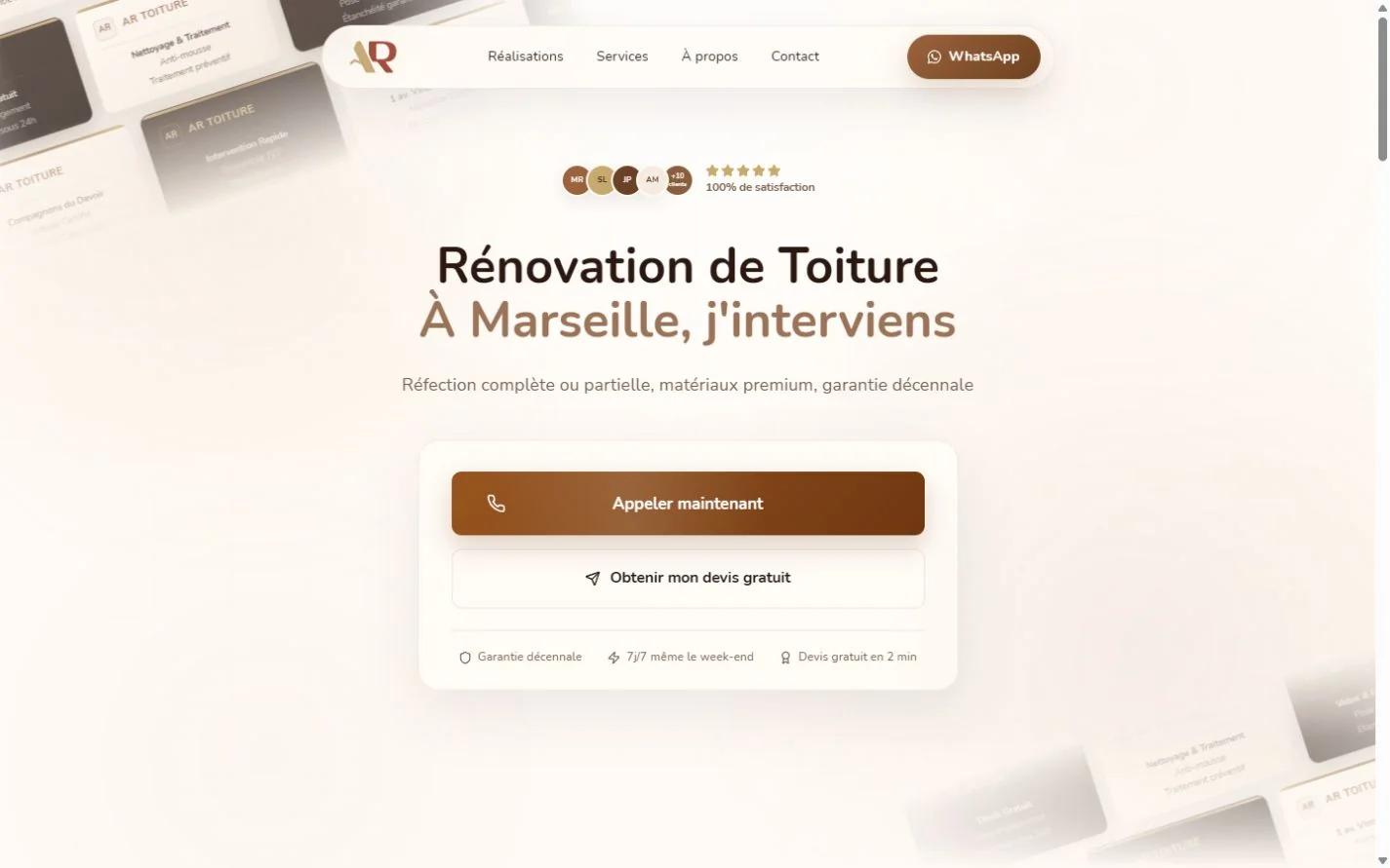 Page service : rénovation de toiture à Marseille