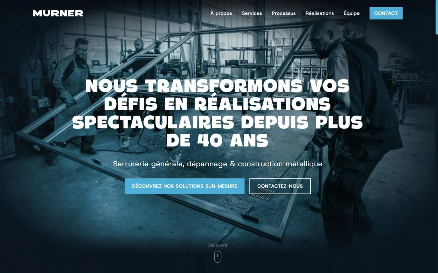 Accueil : atelier de serrurerie et construction métallique actif depuis plus de quarante ans