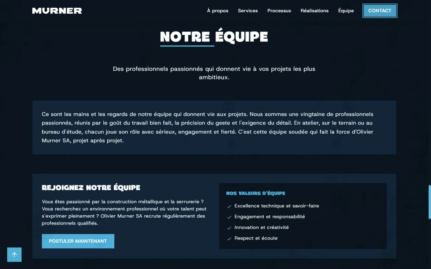 Équipe, recrutement et valeurs partagées par les collaborateurs