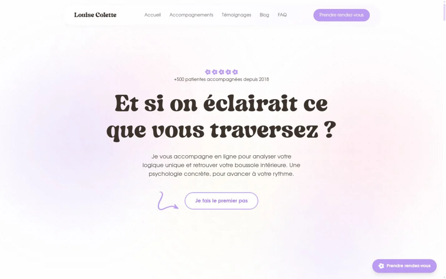 Accueil : accompagnement psychologique en ligne et invitation à faire le premier pas