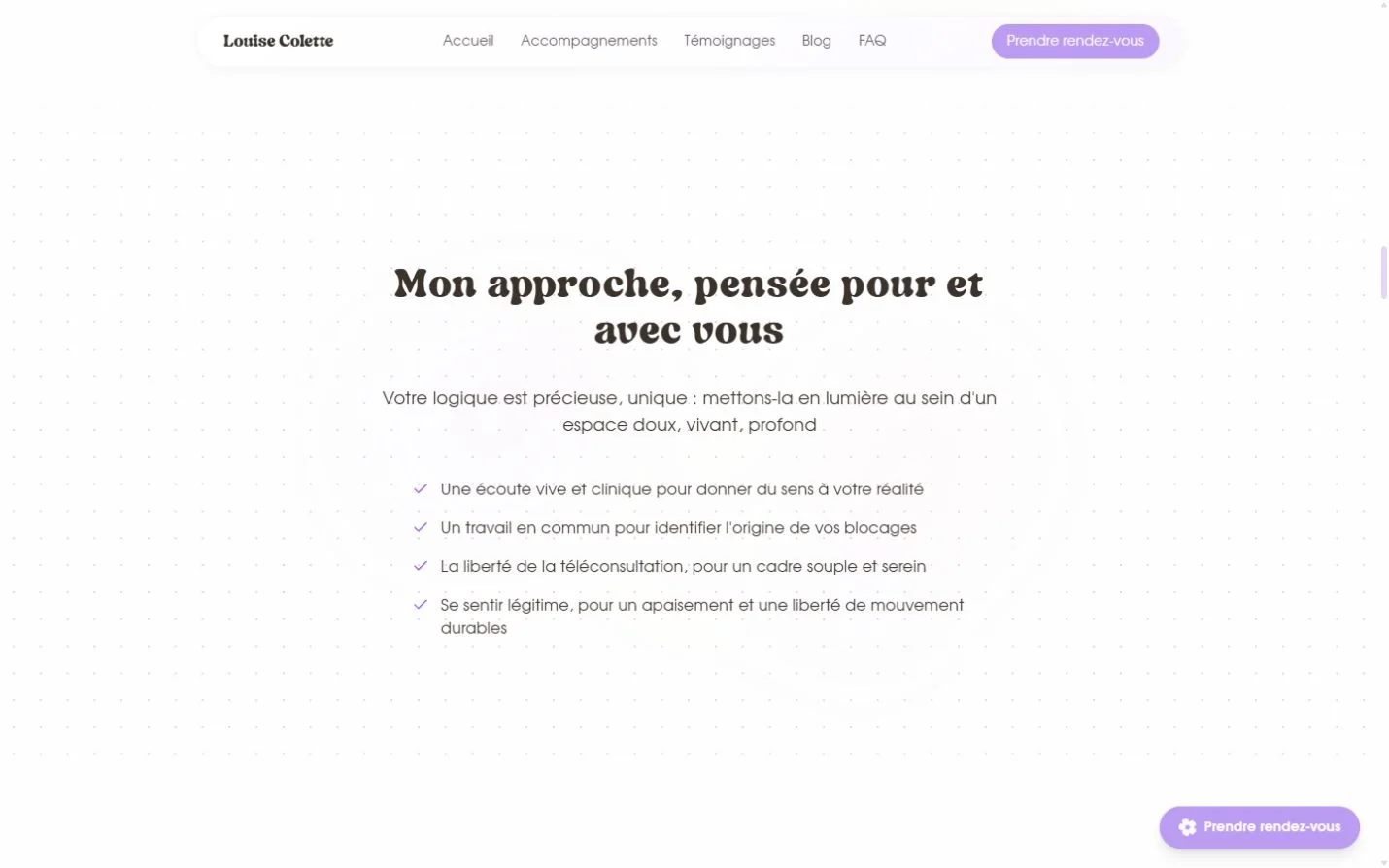 Approche thérapeutique : écoute clinique, travail commun et téléconsultation